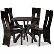 Bowery Hill Dark Brown Faux Leather Wood 5-Piece Dining Set