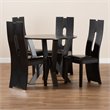 Bowery Hill Dark Brown Faux Leather Wood 5-Piece Dining Set