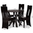 Bowery Hill Dark Brown Faux Leather Wood 5-Piece Dining Set