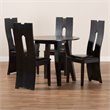 Bowery Hill Dark Brown Faux Leather Wood 5-Piece Dining Set