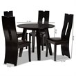 Bowery Hill Dark Brown Faux Leather Wood 5-Piece Dining Set