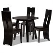 Bowery Hill Dark Brown Faux Leather Wood 5-Piece Dining Set