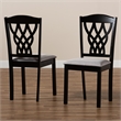Bowery Hill Grey and Brown Finished Wood 2-Piece Dining Chair Set