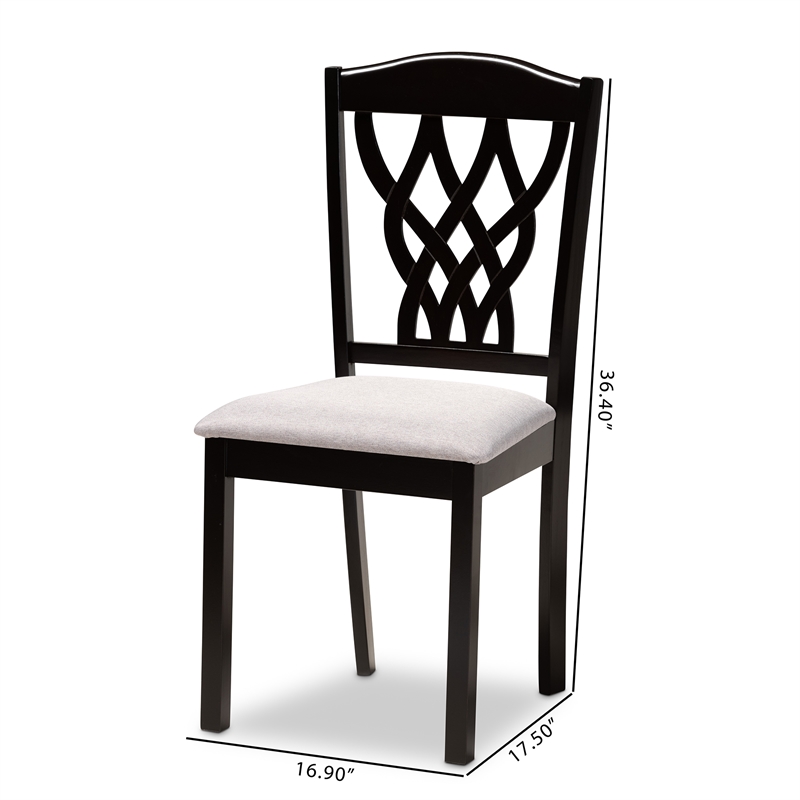 Bowery Hill Grey and Brown Finished Wood 2-Piece Dining Chair Set