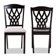 Bowery Hill Grey and Brown Finished Wood 2-Piece Dining Chair Set