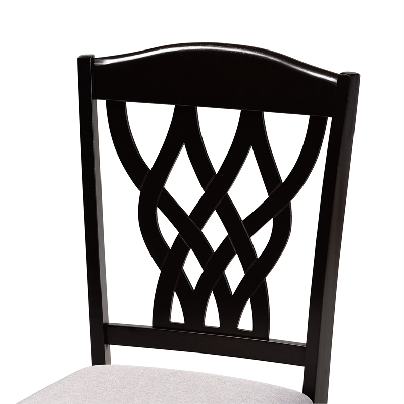 Bowery Hill Grey and Brown Finished Wood 2-Piece Dining Chair Set