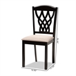Bowery Hill Upholstered and Brown Finished Wood 2-Piece Dining Chair Set