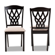 Bowery Hill Upholstered and Brown Finished Wood 2-Piece Dining Chair Set