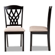 Bowery Hill Upholstered and Brown Finished Wood 2-Piece Dining Chair Set