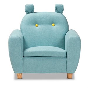 bowery hill modern and contemporary sky blue kids armchair with animal ears