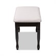 Bowery Hill Modern Grey Upholstered and Brown Finished Wood Dining Bench