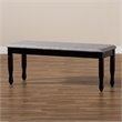 Bowery Hill Modern Grey Upholstered and Brown Finished Wood Dining Bench