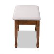 Bowery Hill Grey Upholstered and Walnut Brown Finished Wood Dining Bench