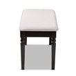 Bowery Hill Modern Grey Upholstered and Brown Finished Wood Dining Bench