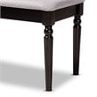 Bowery Hill Modern Grey Upholstered and Brown Finished Wood Dining Bench