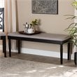 Bowery Hill Modern Grey Upholstered and Brown Finished Wood Dining Bench