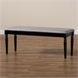 Bowery Hill Modern Grey Upholstered and Brown Finished Wood Dining Bench