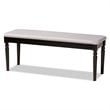 Bowery Hill Modern Grey Upholstered and Brown Finished Wood Dining Bench