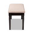 Bowery Hill Modern Upholstered and Brown Finished Wood Dining Bench