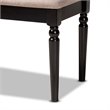 Bowery Hill Modern Upholstered and Brown Finished Wood Dining Bench