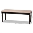 Bowery Hill Modern Upholstered and Brown Finished Wood Dining Bench
