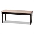 Bowery Hill Modern Upholstered and Brown Finished Wood Dining Bench