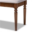 Bowery Hill Modern Grey Upholstered and Walnut Brown Finished Wood Dining Bench