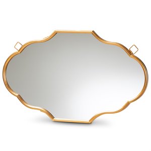 bowery hill vintage antique gold finished accent wall mirror