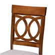 Bowery Hill Upholstered Walnut Brown Dining Chair Set Rectangular Cut-Out Back 38.6