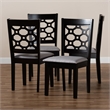 Bowery Hill Upholstered Dark Brown Dining Chair Set Rectangular Cut-Out Back Design 37.4