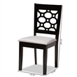 Bowery Hill Upholstered Dark Brown Dining Chair Set Rectangular Cut-Out Back Design 37.4