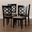 Bowery Hill Upholstered and Brown Finished Wood 4-Piece Dining Chair Set