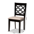 Bowery Hill Upholstered and Brown Finished Wood 4-Piece Dining Chair Set