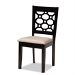 Bowery Hill Upholstered and Brown Finished Wood 4-Piece Dining Chair Set