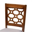 Bowery Hill Wood Walnut Brown Dining Chair Set Upholstered Cut-Out Back Design 37.4