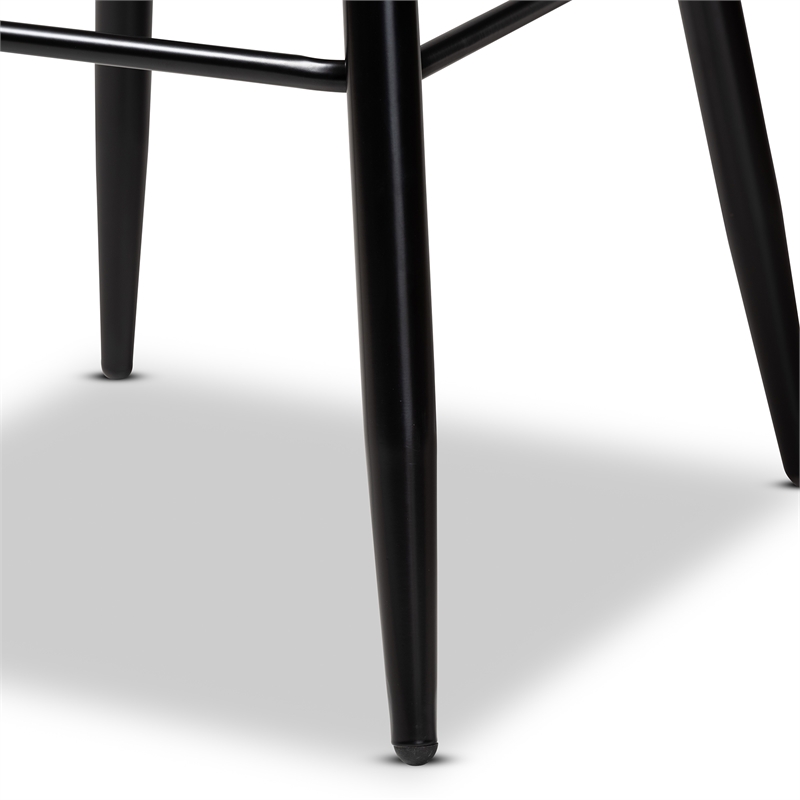 Bowery Hill Leather Upholstered and Black Metal 4-Piece Bar Stool Set