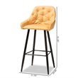 Bowery Hill Leather Upholstered and Black Metal 4-Piece Bar Stool Set