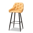 Bowery Hill Leather Upholstered and Black Metal 4-Piece Bar Stool Set