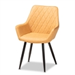 Bowery Hill Leather Upholstered and Black Metal 4-Piece Dining Chair Set