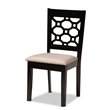 Bowery Hill Sand Upholstered and Brown Finished Wood 5-Piece Dining Set
