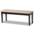 Bowery Hill Sand Upholstered and Brown Finished Wood 6-Piece Dining Set