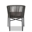 Bowery Hill Grey Finished Rope and Metal Outdoor Dining Chair