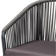 Bowery Hill Grey Finished Rope and Metal Outdoor Dining Chair