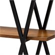 Bowery Hill Walnut Brown Finished Wood and Black Finished Metal Console Table