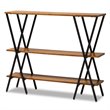 Bowery Hill Walnut Brown Finished Wood and Black Finished Metal Console Table
