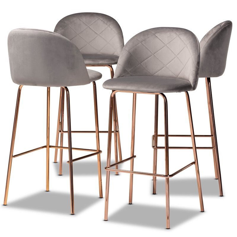 grey and gold bar stools set of 4