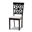 Bowery Hill Grey Upholstered and Brown Finished Wood 7-Piece Dining Set