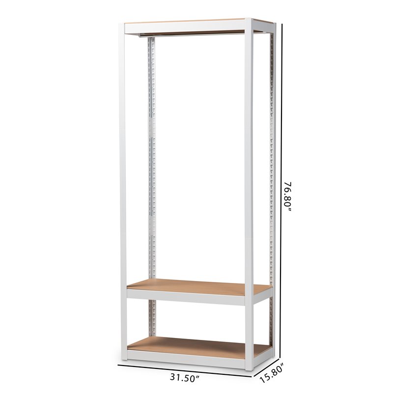 Bowery Hill Modern White Finished 3-Shelf Free-Standing Closet Storage Organizer