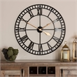 Bowery Hill Contemporary Black and Gold Finished Metal Wall Clock