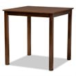 Bowery Hill Grey Fabric Walnut Brown Finished 5-Piece Wood Pub Set